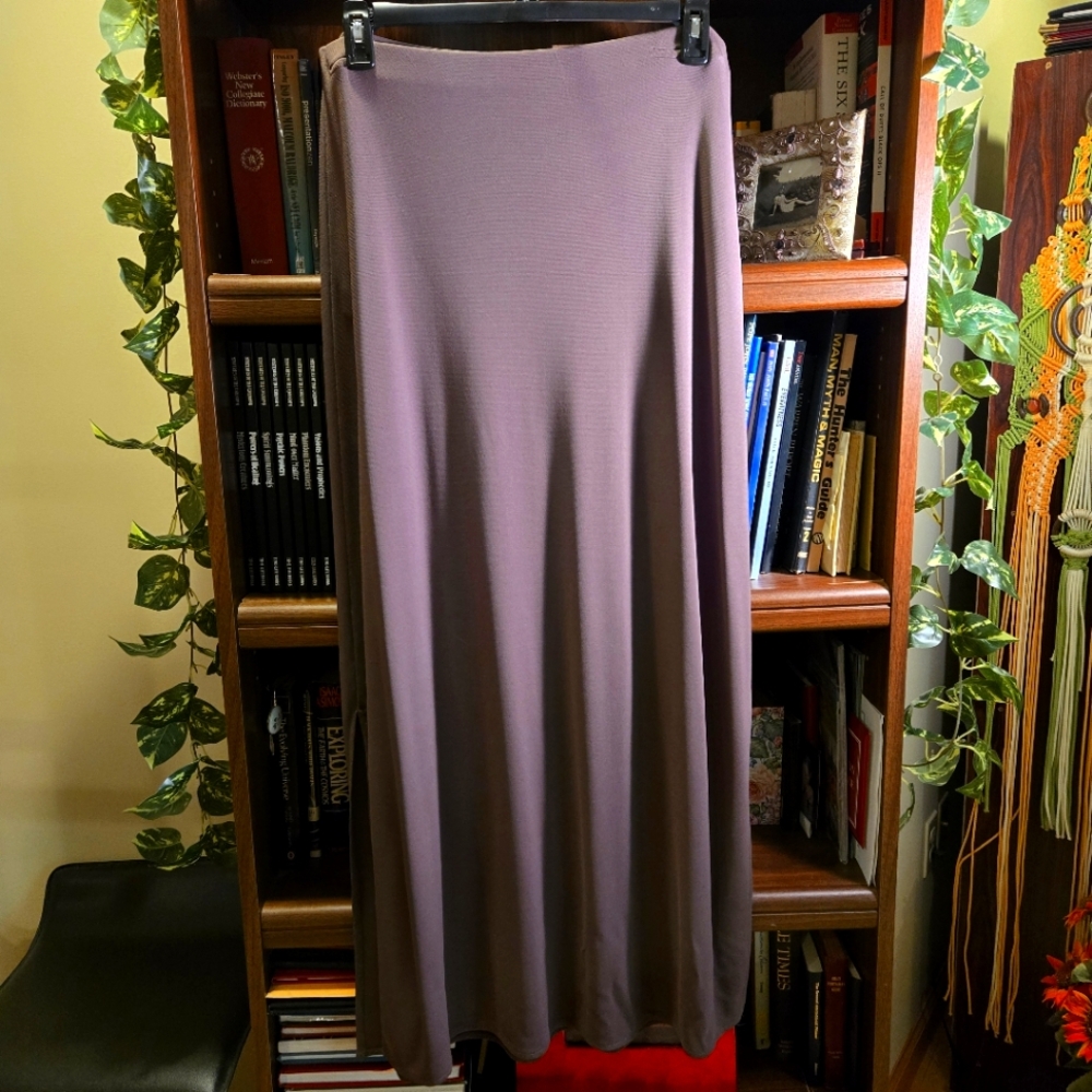 Comfortable Rayon/Poly, Brown Maxi Skirt, XL